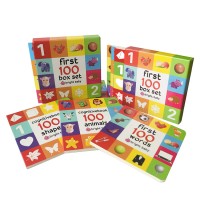 Custom high quality baby kids English learning first 100 words children board book set printing