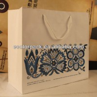 unique flower pattern printed kraft shopping paper bag wholesale custom shopping paper bag